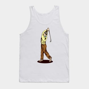 Vintage Golfer Playing Golf Tank Top